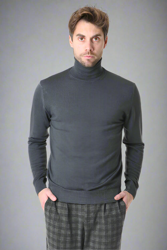 WEŁNIANY SWETER REGULAR FIT SZARY QDOLAC 100% MERINO