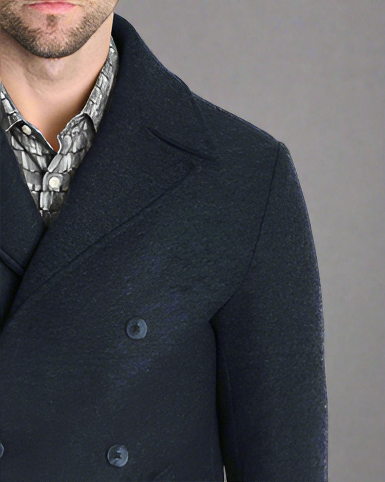 XM Płaszcz Granatowy Dwurzędowy PCPSTA