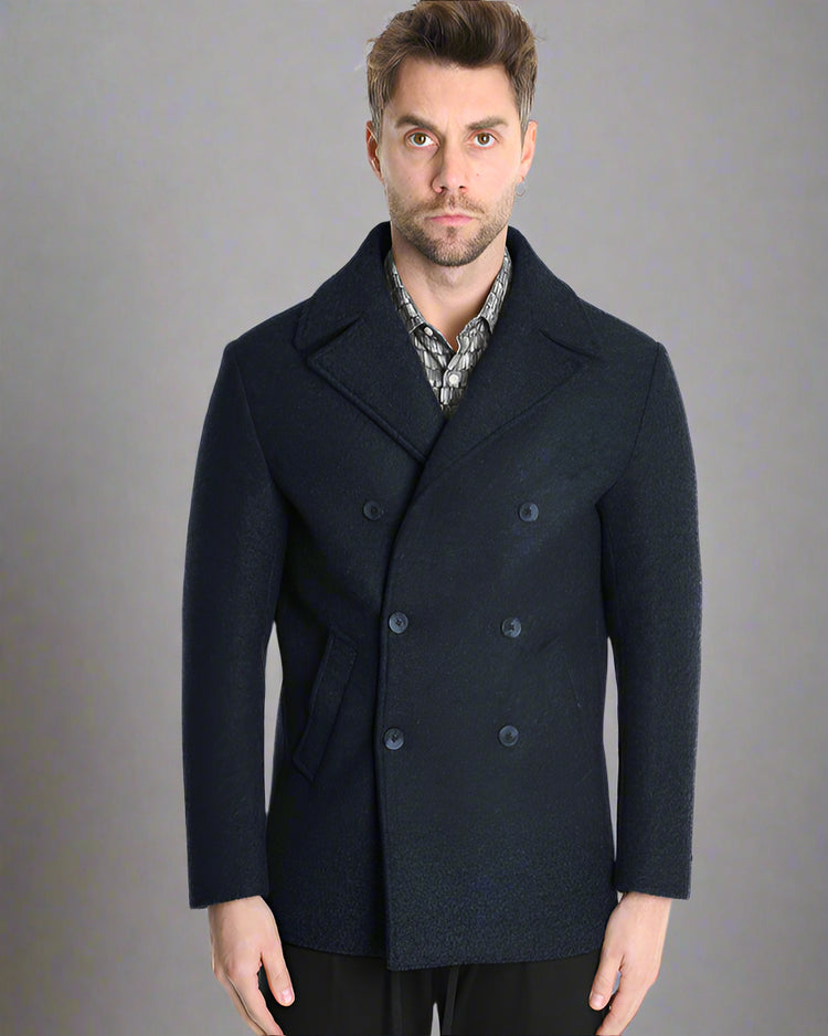 XM Płaszcz Granatowy Dwurzędowy PCPSTA