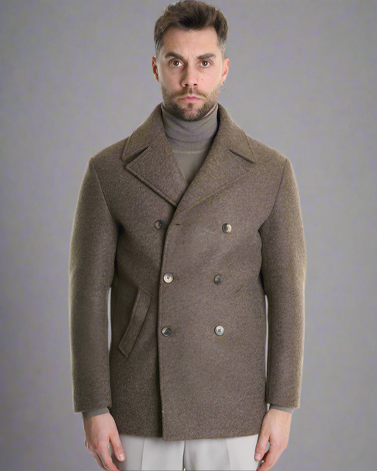 XM Płaszcz Beżowy Dwurzędowy PCPSTA