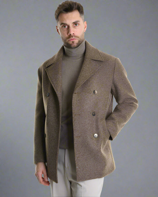 XM Płaszcz Beżowy Dwurzędowy PCPSTA