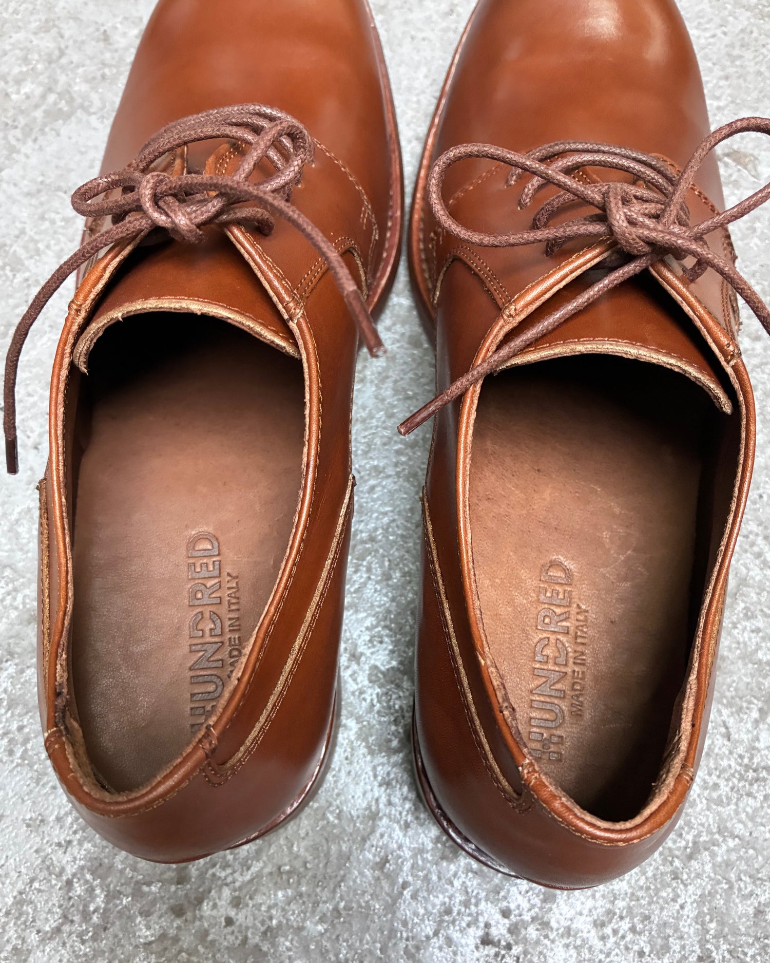 HUNDRED Buty Derby Vacchetta Bursztynowe M089-755-03 HUNDRED