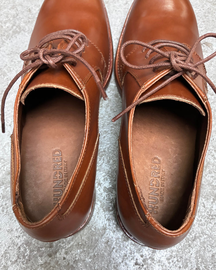 HUNDRED Buty Derby Vacchetta Bursztynowe M089-755-03 HUNDRED
