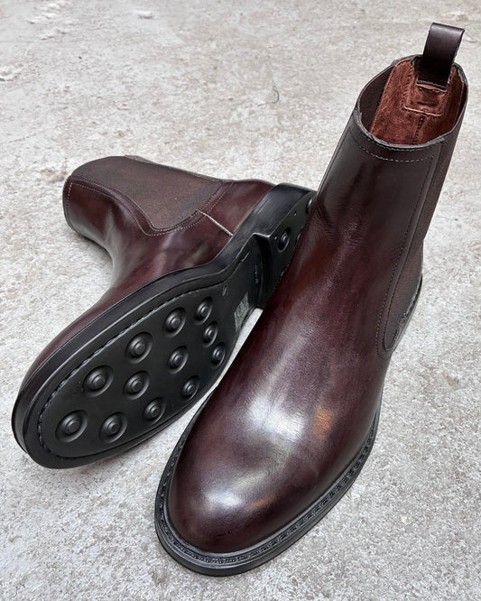 HUNDRED Chelsea Boots Vitello Brązowe M632-06