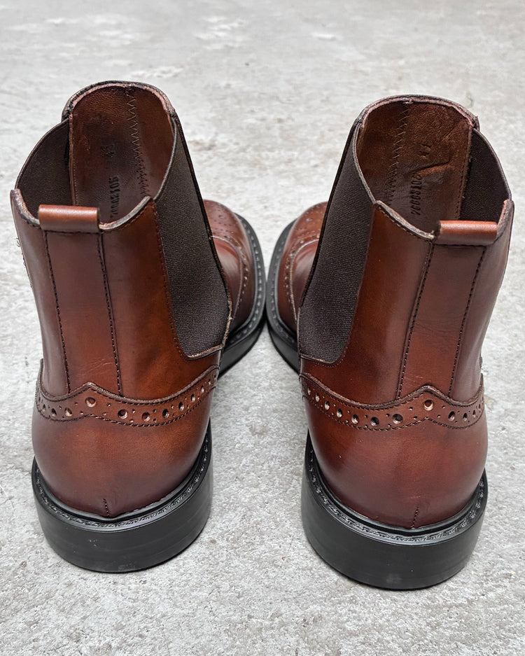 HUNDRED Chelsea Boots Vitello Bursztynowe M632-04 HUNDRED