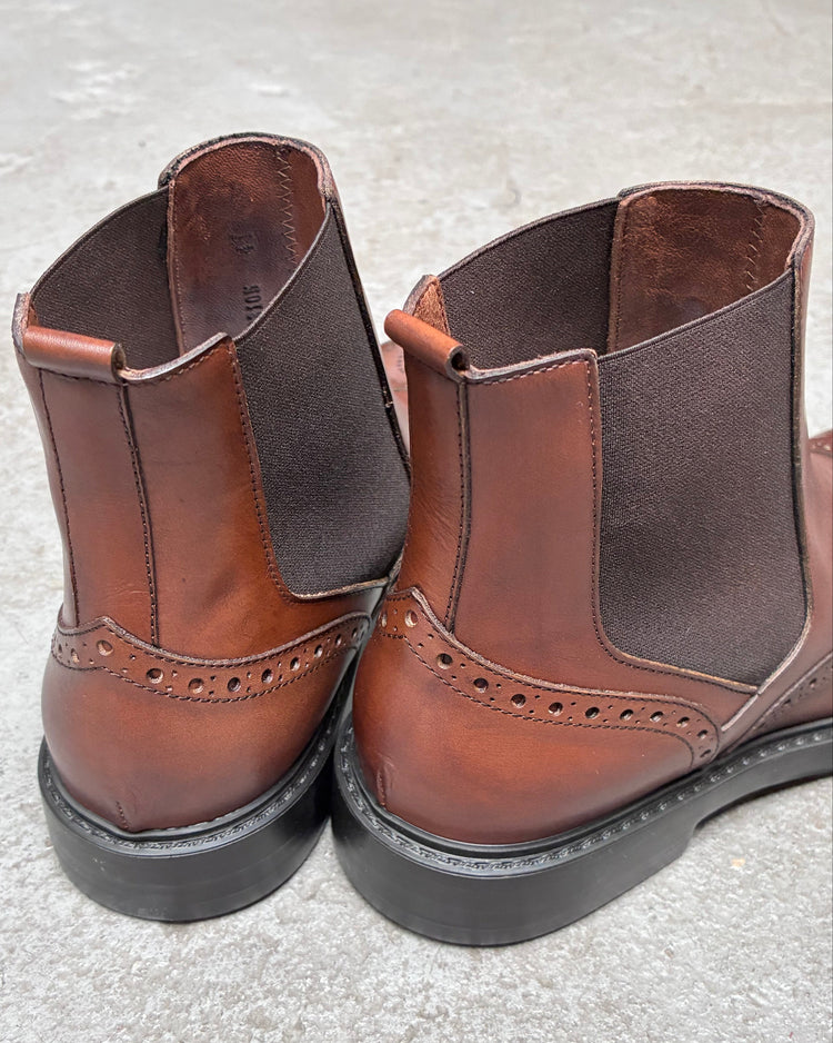 HUNDRED Chelsea Boots Vitello Bursztynowe M632-04 HUNDRED