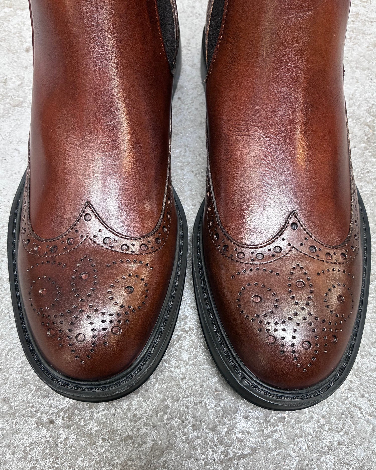 HUNDRED Chelsea Boots Vitello Bursztynowe M632-04 HUNDRED